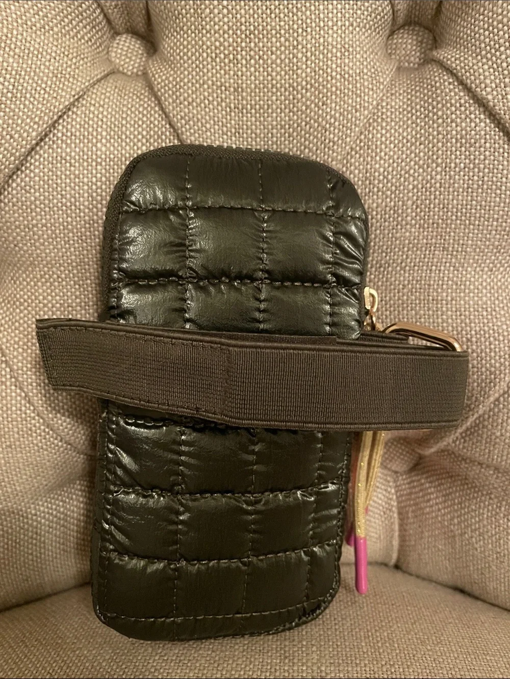 Shiraleah Olive Quilted Water Bottle Fanny Pack Phone Pouch